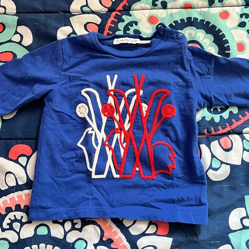 Moncler baby boy logo long sleeve t shirt